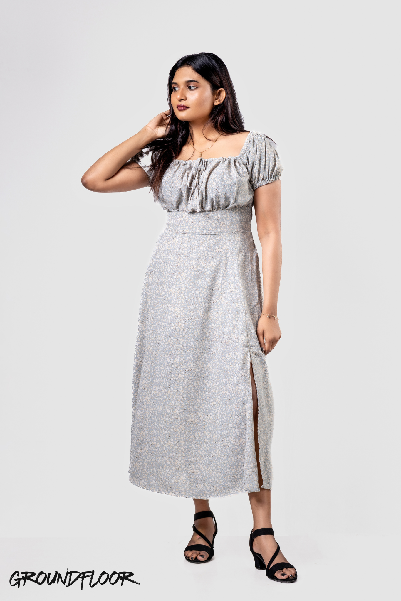 Sky Bloom Midi Dress - GRFC1111